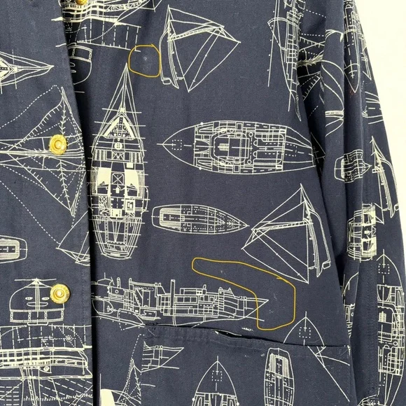 Ralph Lauren US Marine 1967 Division Boats Canvas Jacket Size M Navy Blue - Picture 2 of 6